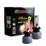 Low & High Beam LED Headlights - RGB Color Changing - H13